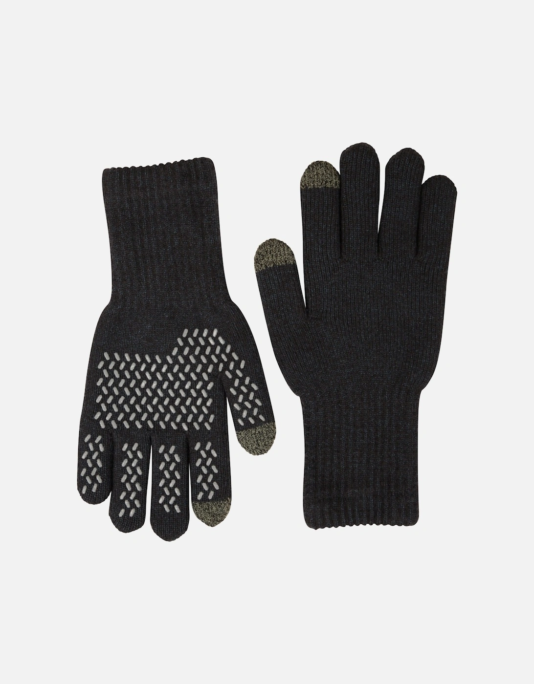 Mens Gripped Waterproof Knitted Winter Gloves