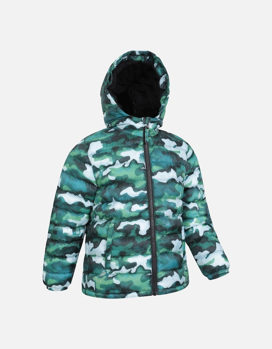 Childrens/Kids Seasons Camo Faux Fur Lined Padded Jacket