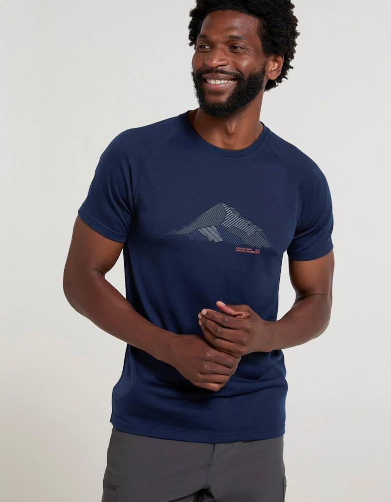 Mens Quest Printed Merino Blend Thermal Top