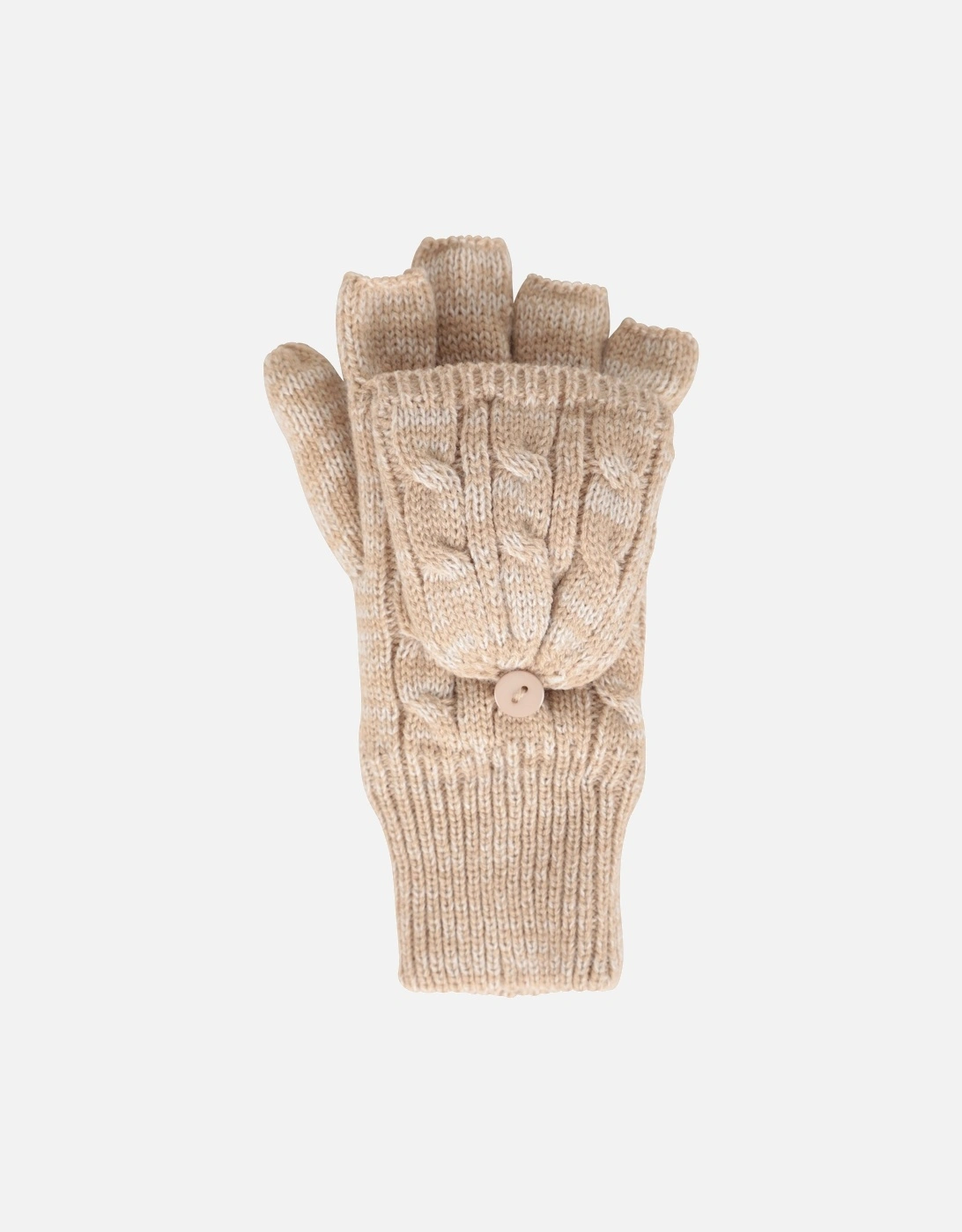 Mountain Warehouse Women's Cream / Faux Fur Lined Fingerless Gloves - Size: One Size