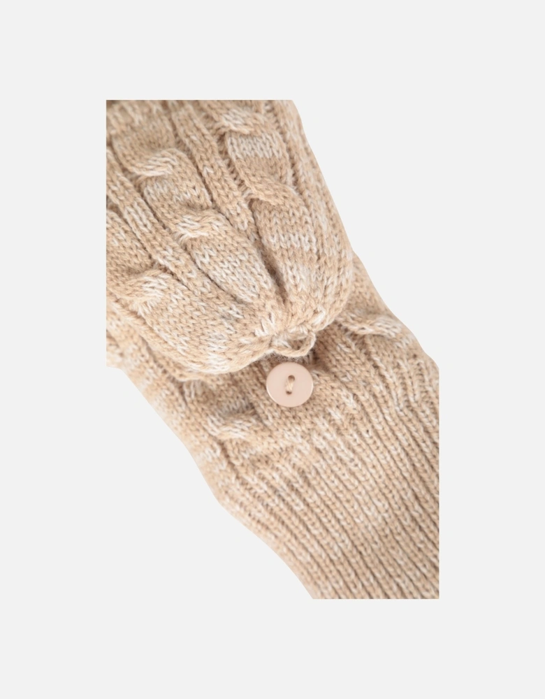 Womens/Ladies Faux Fur Lined Fingerless Gloves