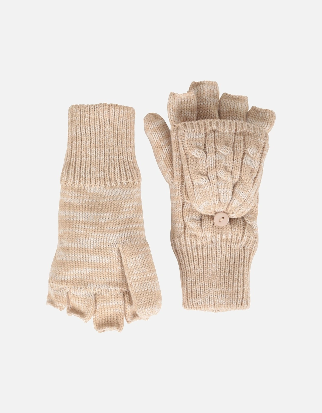 Womens/Ladies Faux Fur Lined Fingerless Gloves
