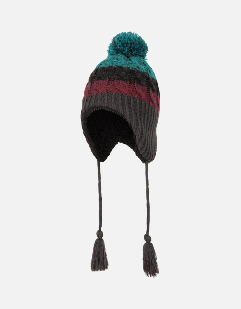 Mens Colour Block Sherpa Lined Trapper Hat