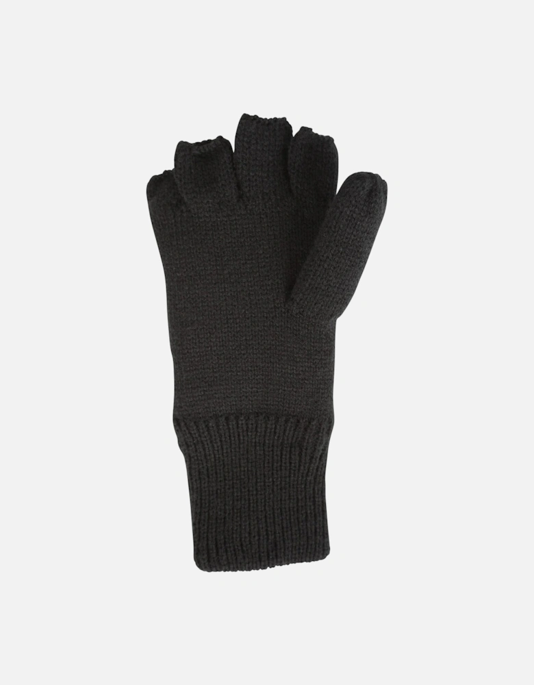 Womens/Ladies Faux Fur Lined Fingerless Gloves