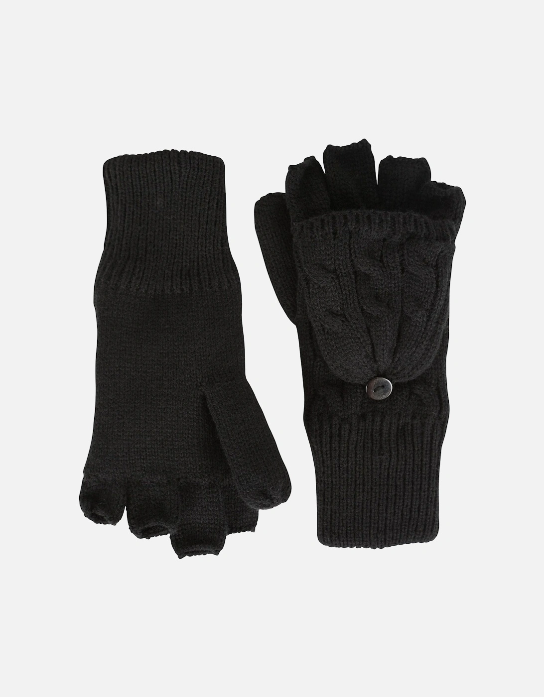 Womens/Ladies Faux Fur Lined Fingerless Gloves