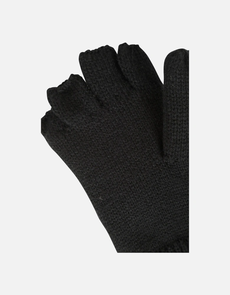 Womens/Ladies Faux Fur Lined Fingerless Gloves
