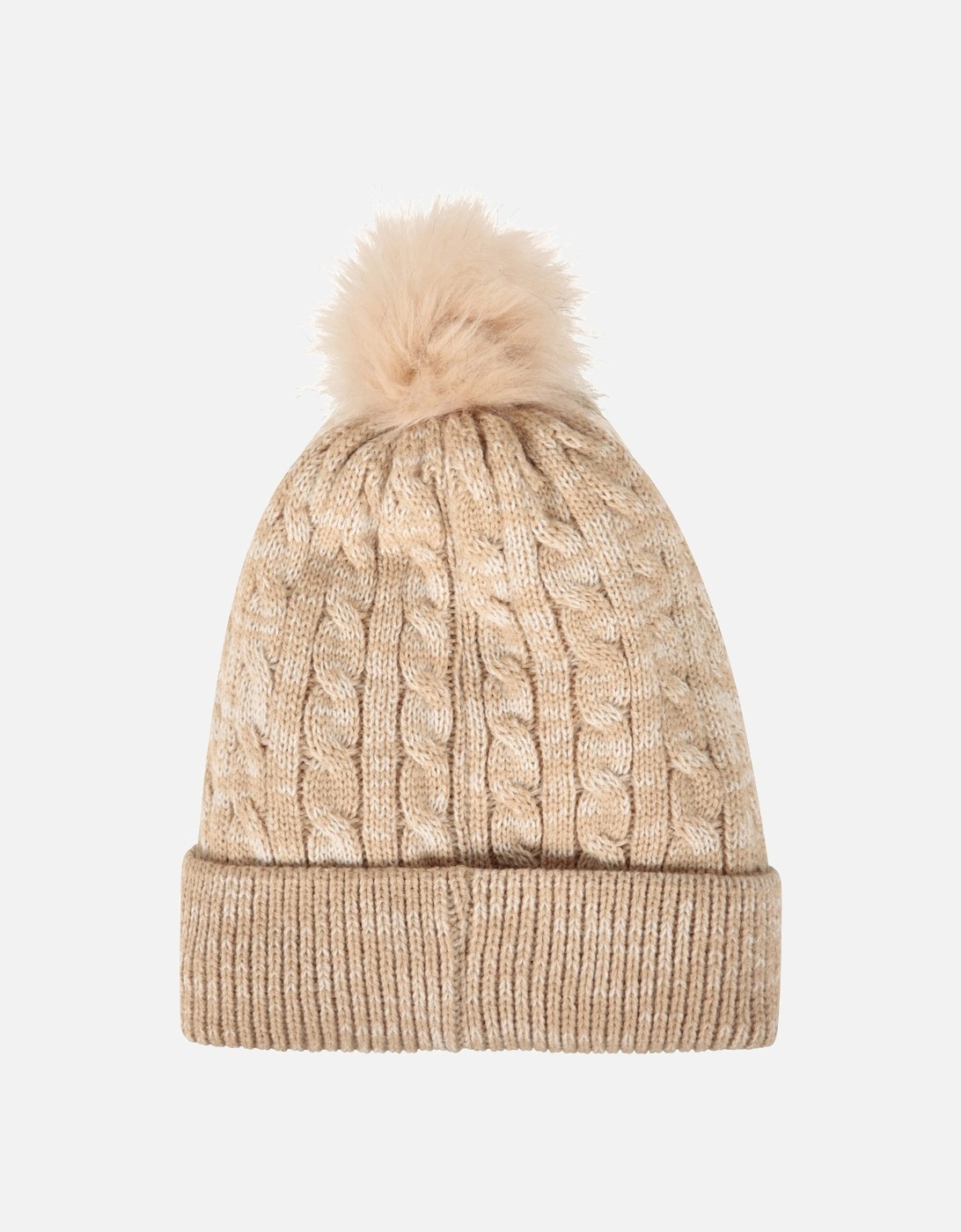 Womens/Ladies Pom Pom Faux Fur Lined Beanie