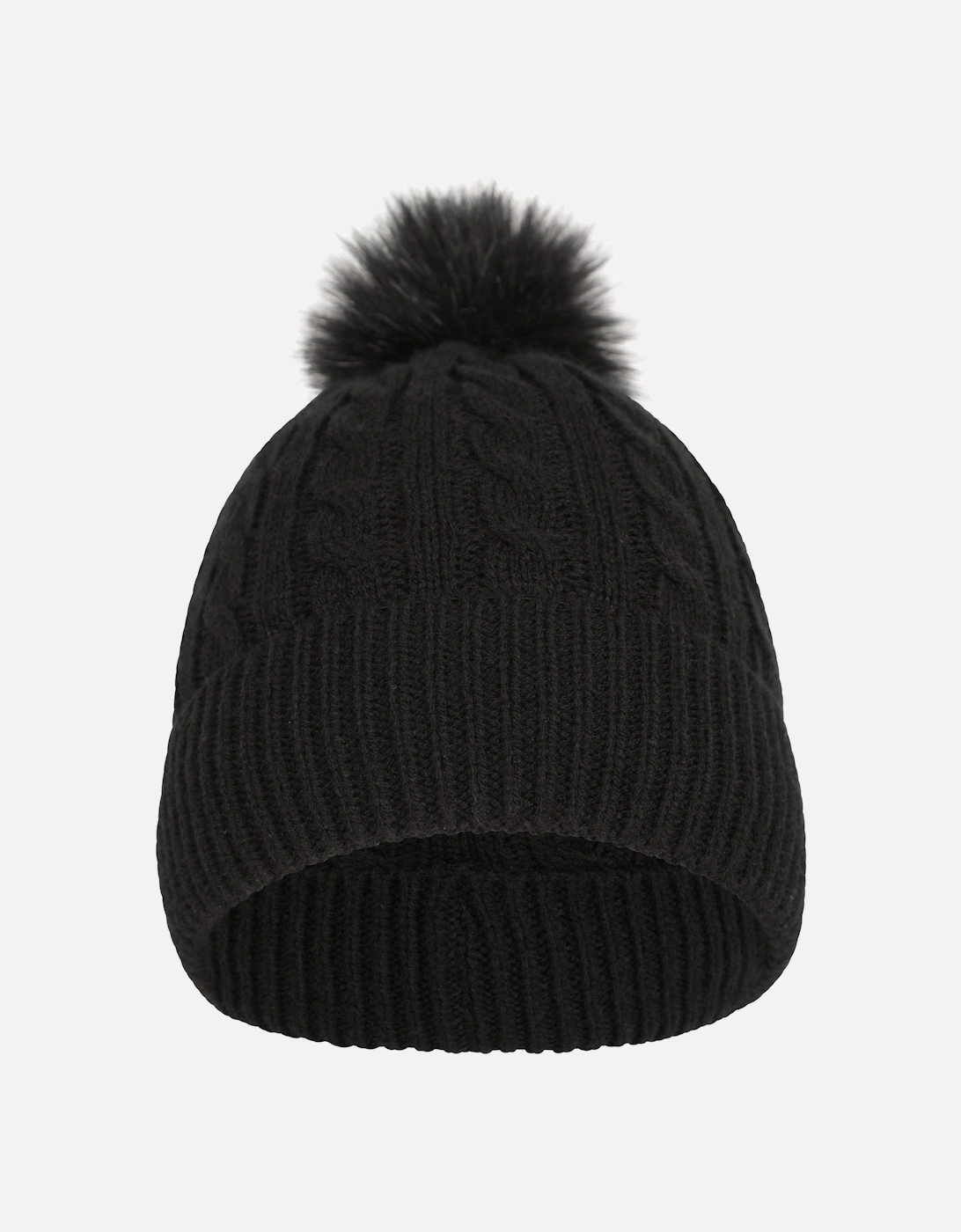 Womens/Ladies Pom Pom Faux Fur Lined Beanie, 6 of 5