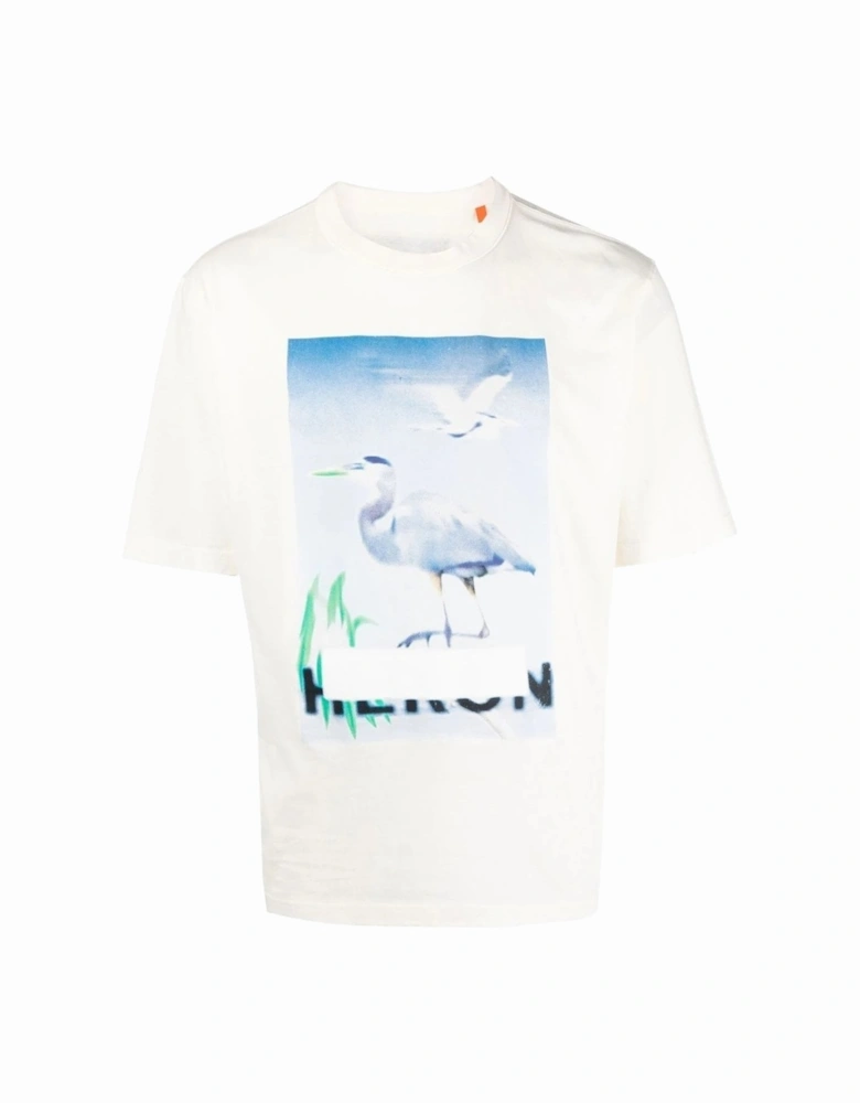 Censored Heron Printed T-Shirt in White