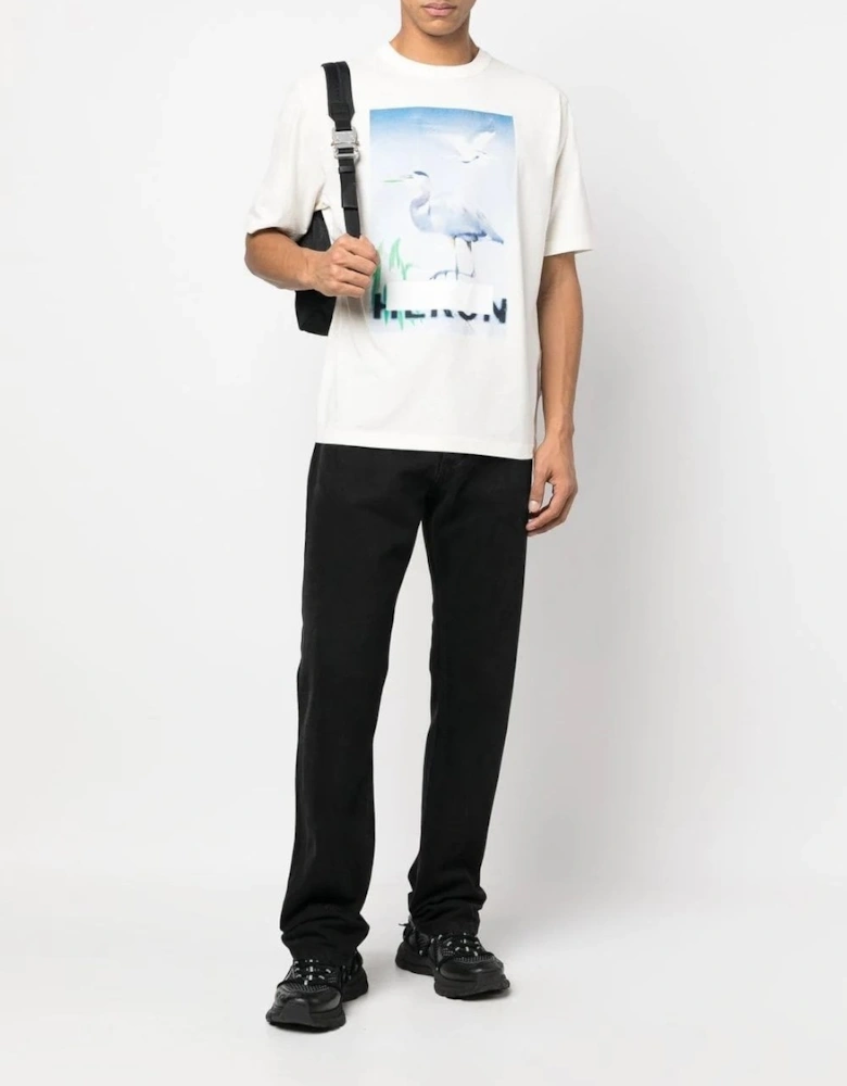 Censored Heron Printed T-Shirt in White