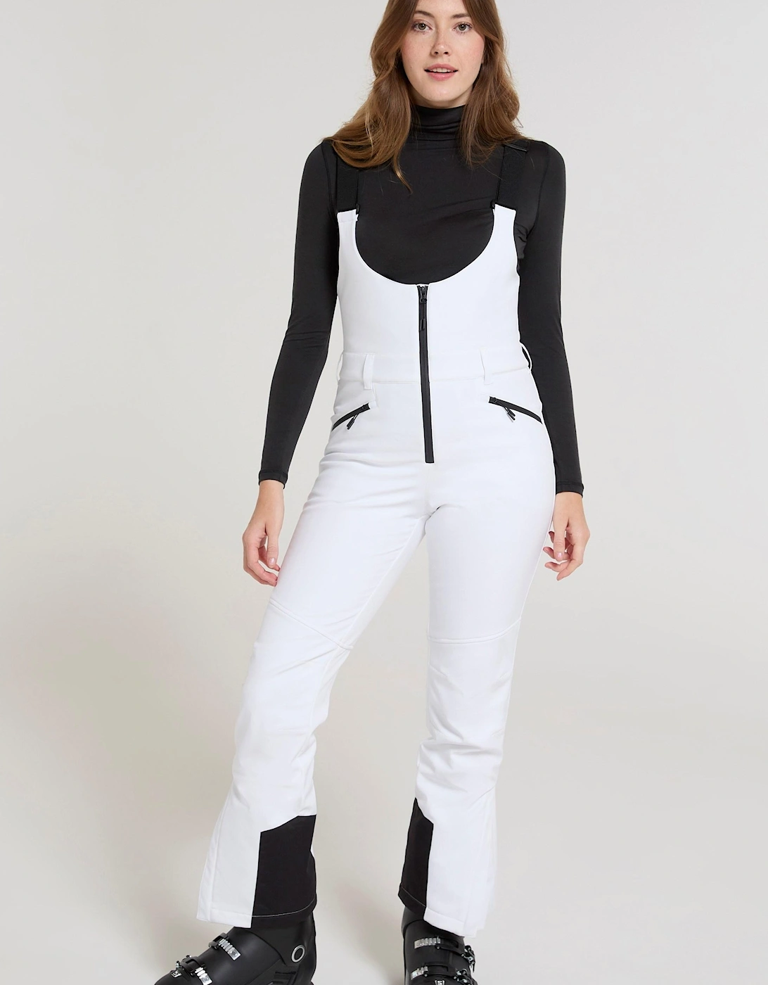 Womens Mountain Warehouse Womens/Ladies RECCO Bibbed Ski Trousers - White - Size: 10 uk