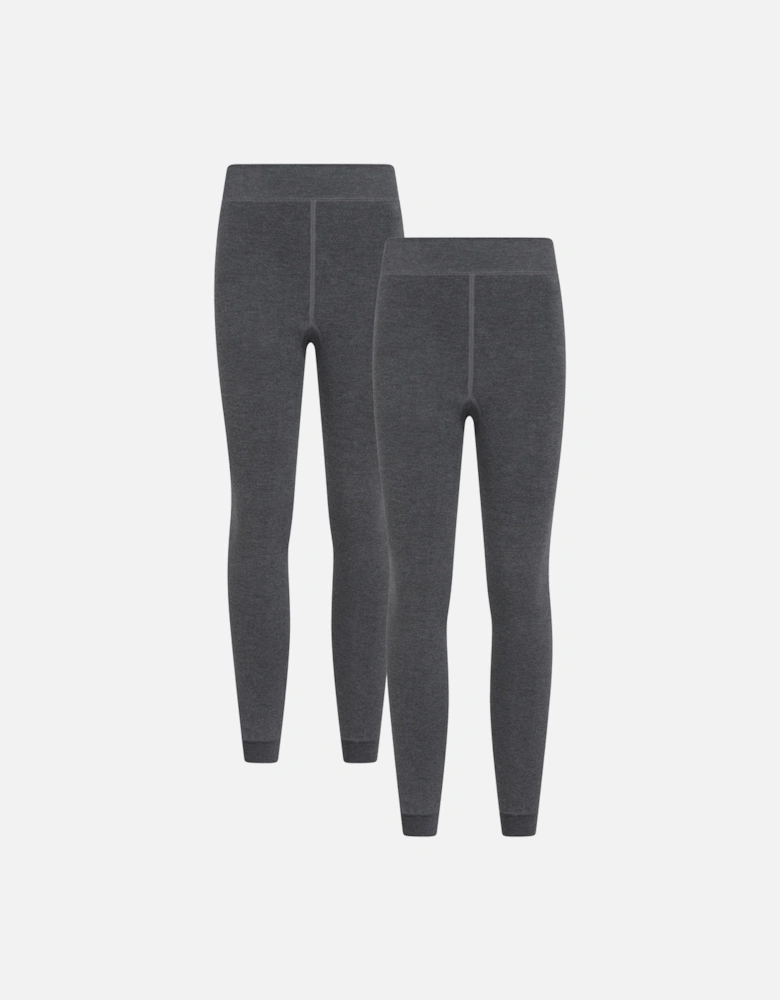 Womens/Ladies Fleece Lined Thermal Leggings (Pack of 2)