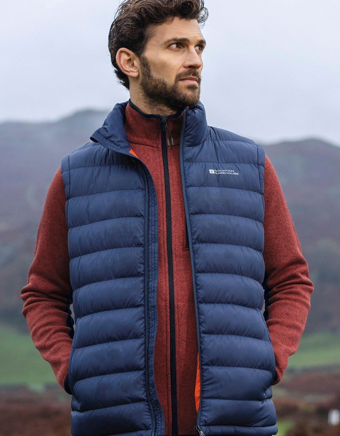 Mens Mountain Warehouse Mens Seasons II Padded Gilet - Blue - Size: 44/Regular