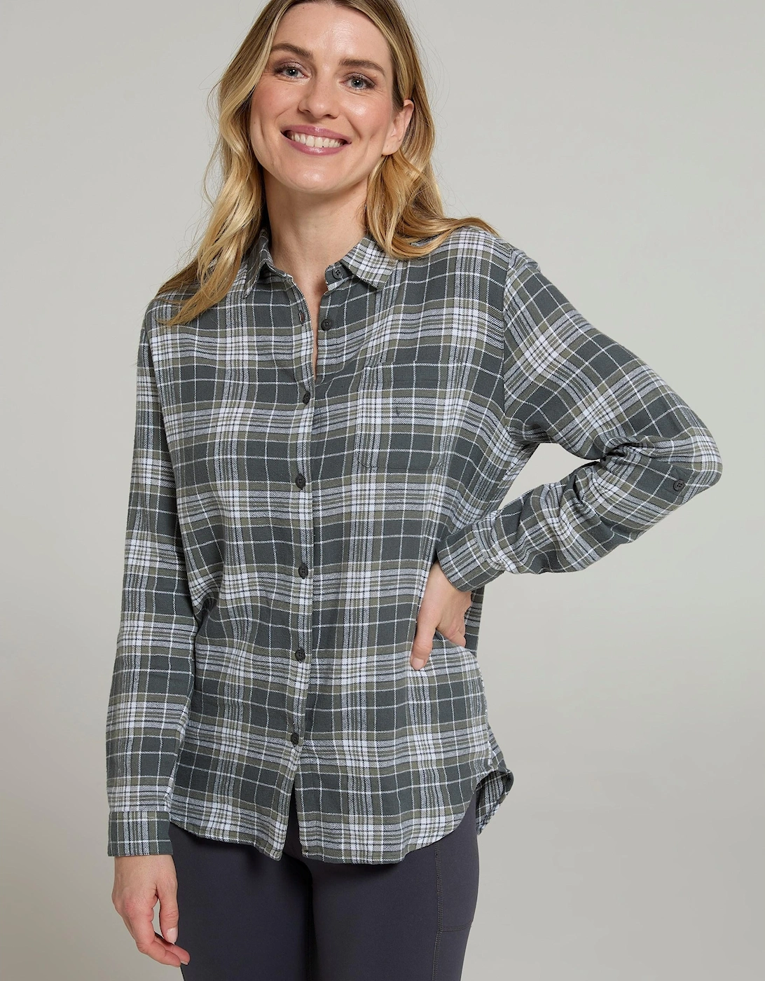 Womens/Ladies Balsam Brushed Flannel Longline Shirt