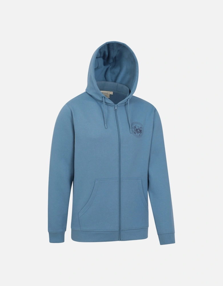 Mens Circle Mountain Drawcord Full Zip Hoodie