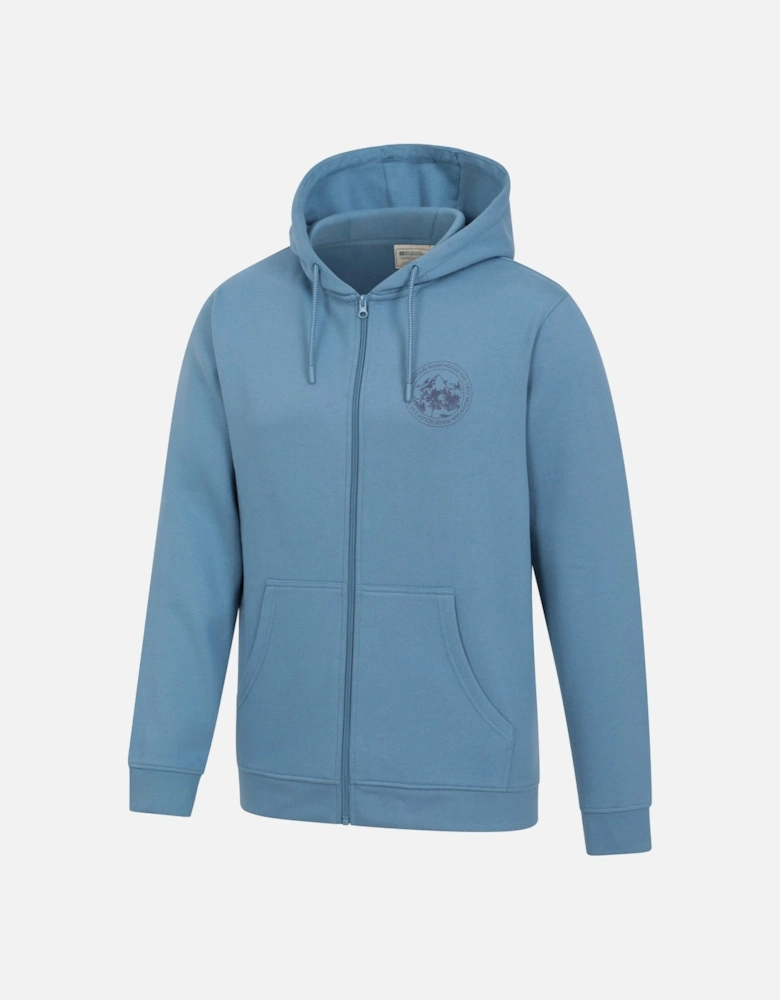 Mens Circle Mountain Drawcord Full Zip Hoodie