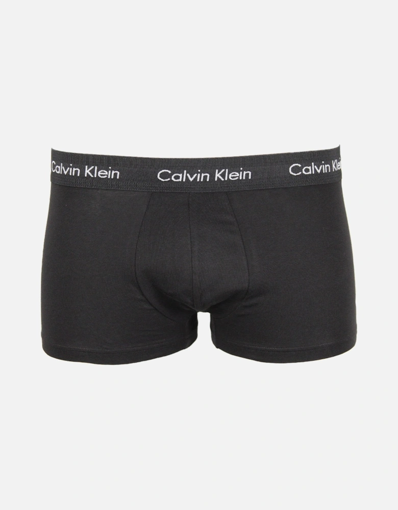5-Pack Cotton Stretch Low-Rise Boxer Trunks, Black
