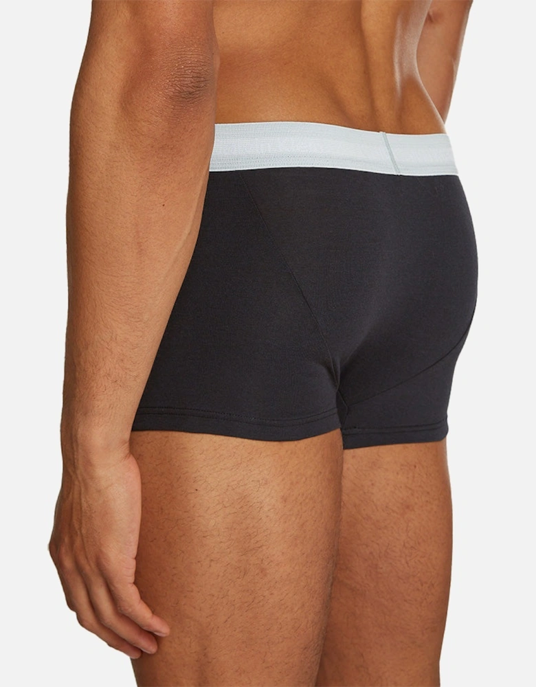 5-Pack Cotton Stretch Low-Rise Boxer Trunks, Black