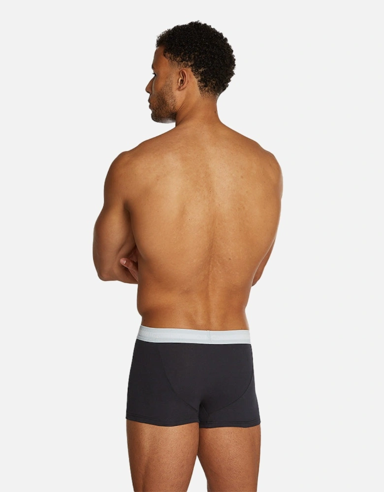 5-Pack Cotton Stretch Low-Rise Boxer Trunks, Black