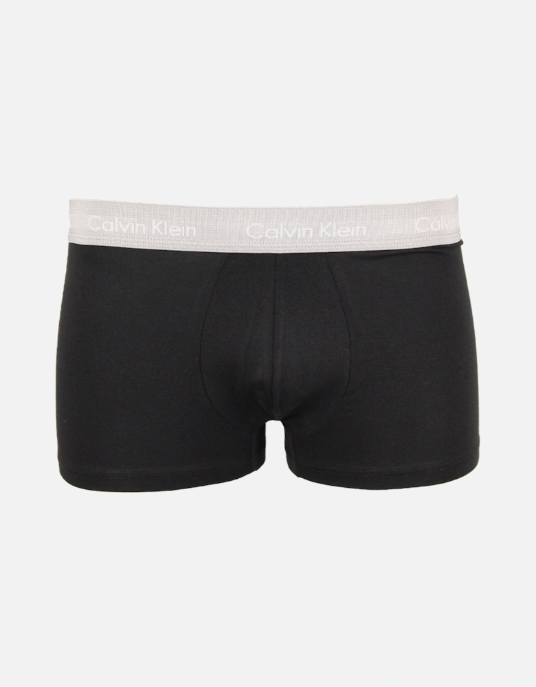 5-Pack Cotton Stretch Low-Rise Boxer Trunks, Black