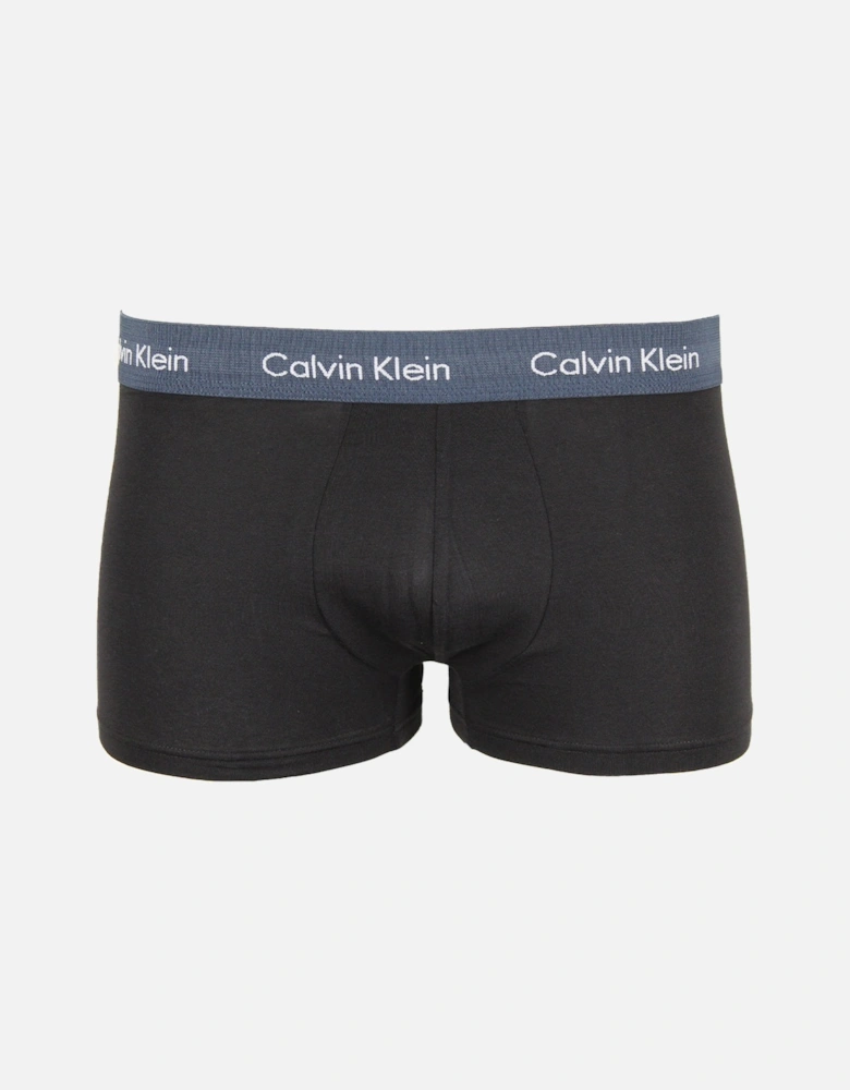 5-Pack Cotton Stretch Low-Rise Boxer Trunks, Black