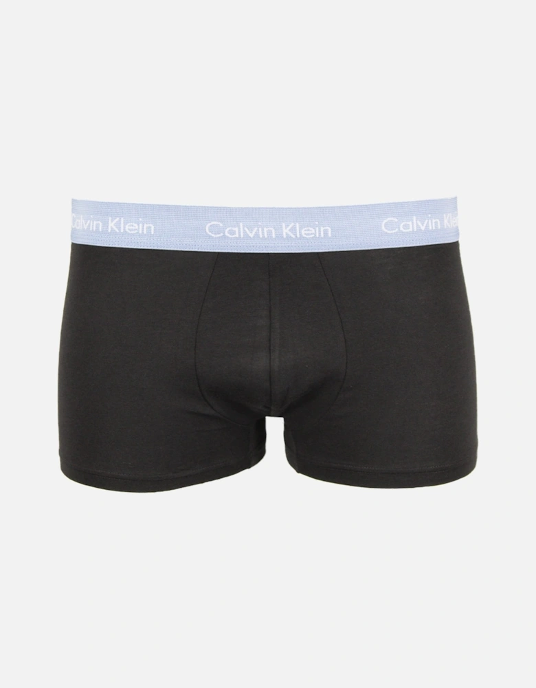 5-Pack Cotton Stretch Low-Rise Boxer Trunks, Black