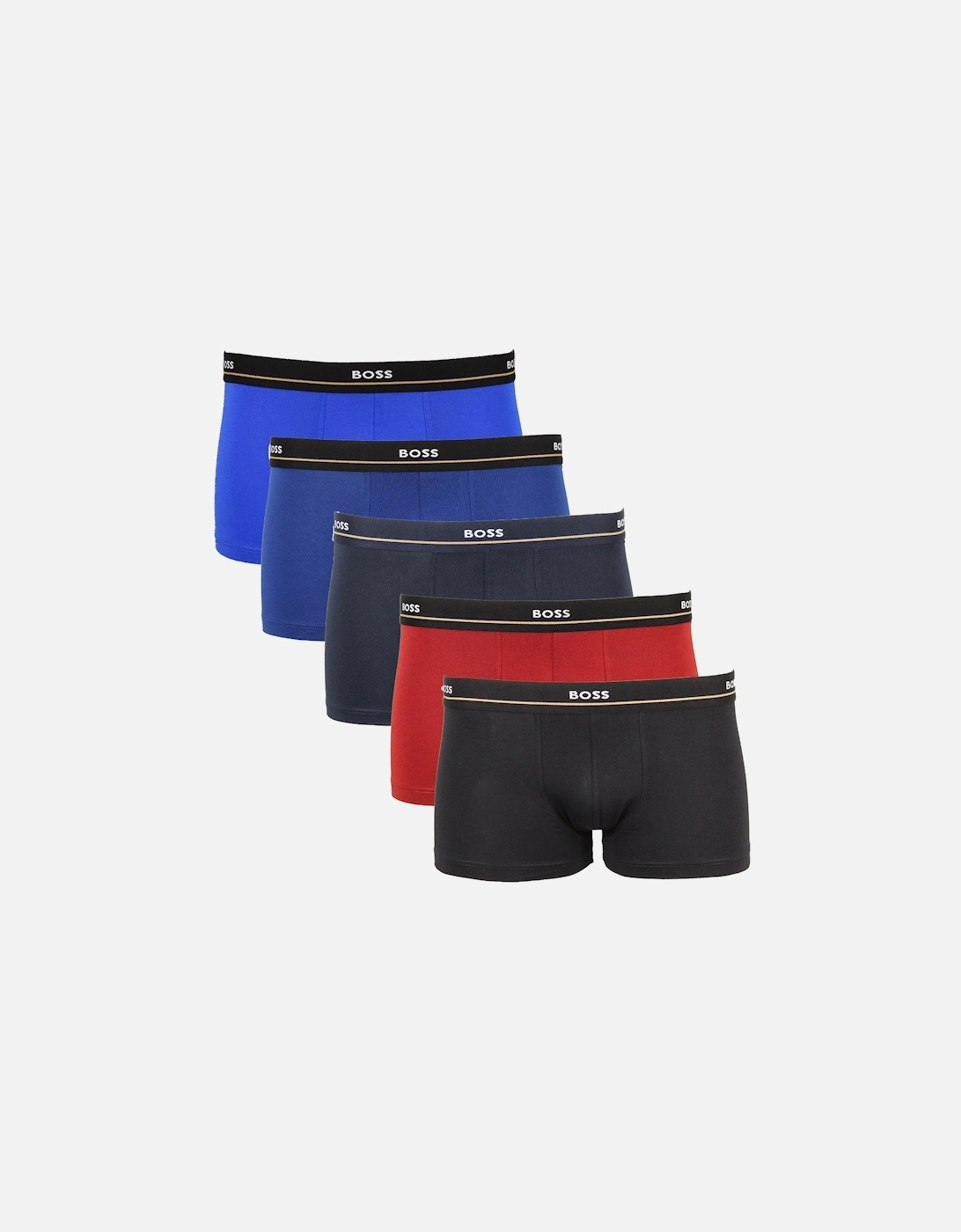 5-Pack Essential Boxer Trunks, Black/Blue/Red, 8 of 7