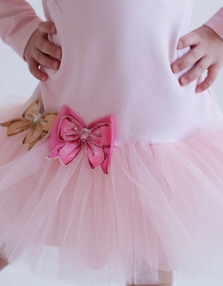 Pink Bow Tulle Dress