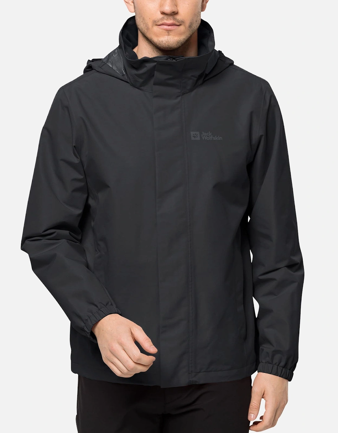 Men's Jack Wolfskin Mens Stormy Point Waterproof Jacket - Black - Size: Regular/36