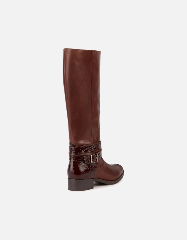 D Felicity Leather Women's Brown Boots