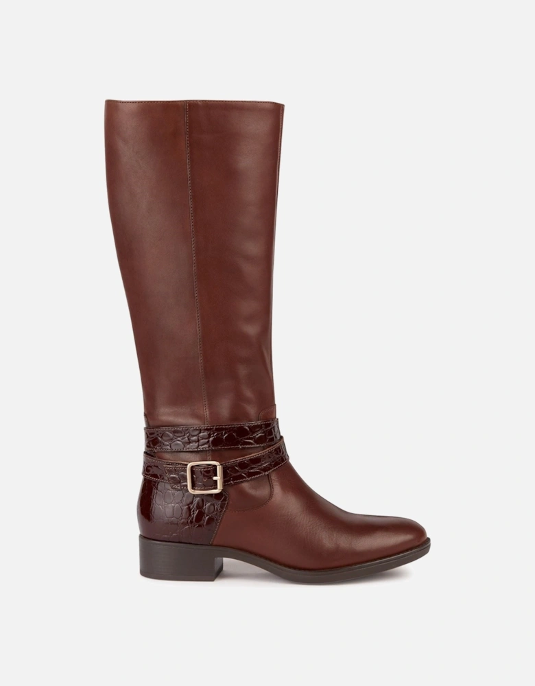 D Felicity Leather Women's Brown Boots