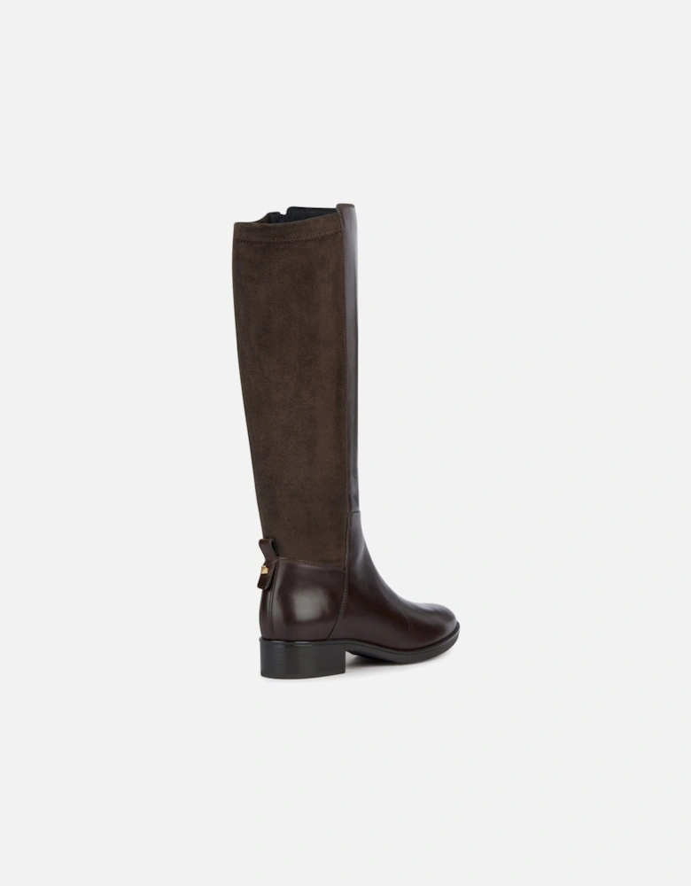 D Felicity Leather Women's Coffee Boots