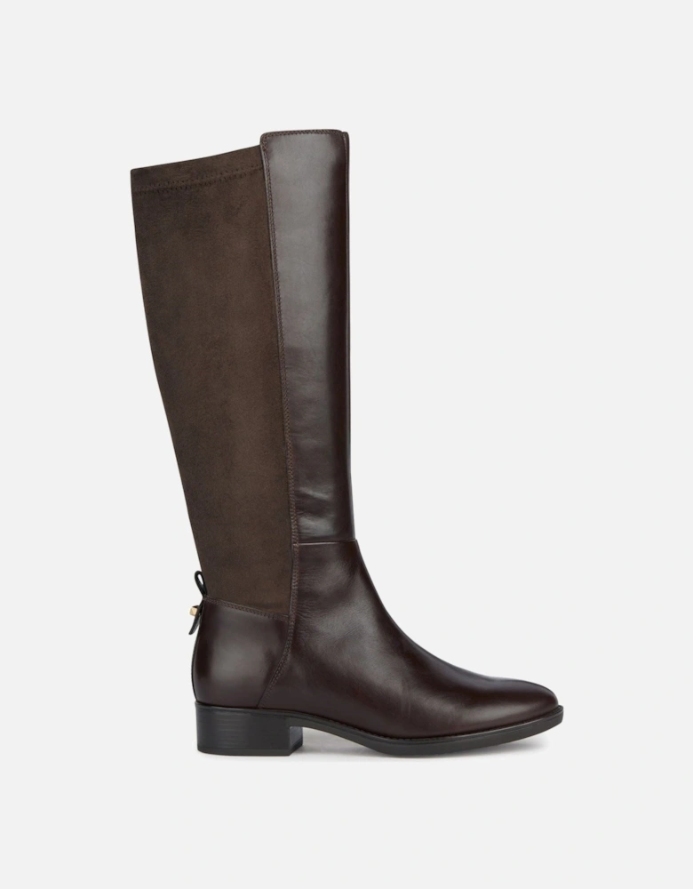 D Felicity Leather Women's Coffee Boots