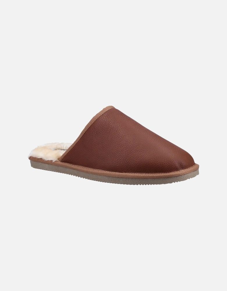 model Coady Leather Slipper Male in Tan