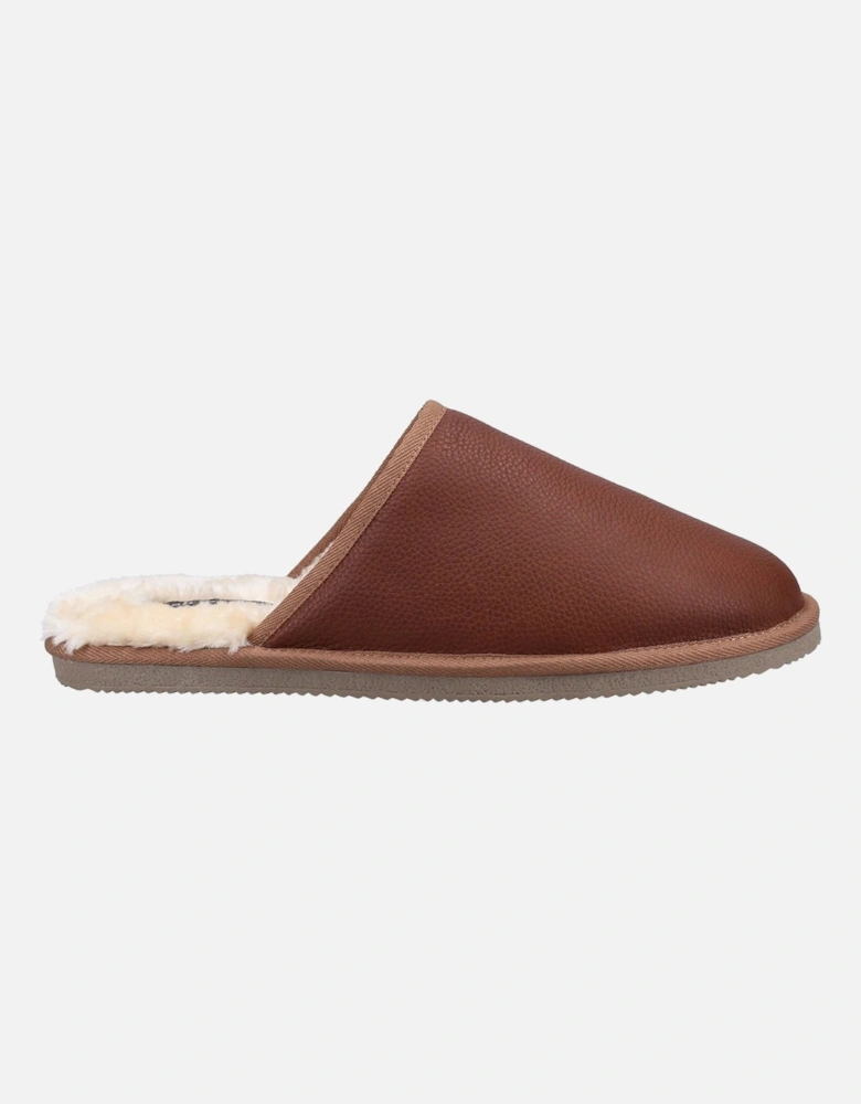 model Coady Leather Slipper Male in Tan