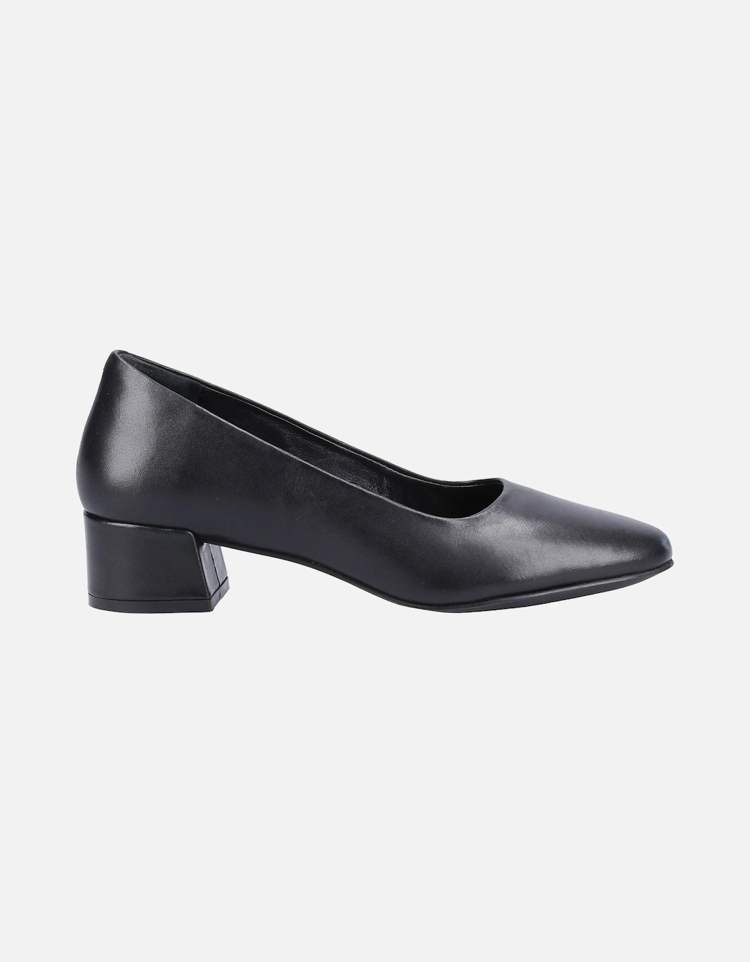 Alina Court Shoe Leather Women's Black Heels