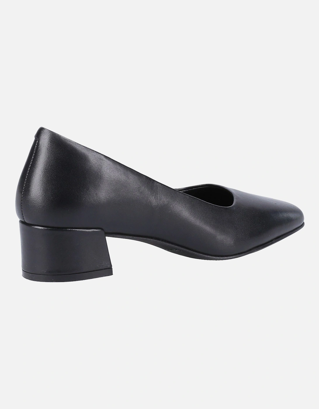 Alina Court Shoe Leather Women's Black Heels