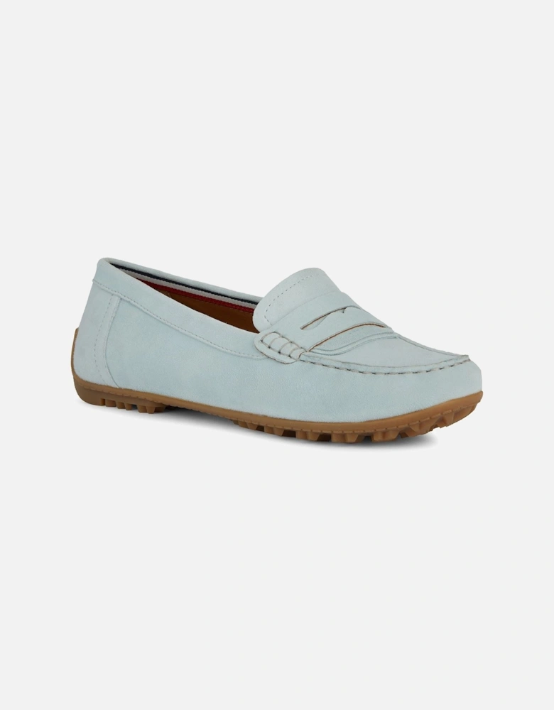 D Kosmopolis Suede Women's Light Blue Moccasins Shoes