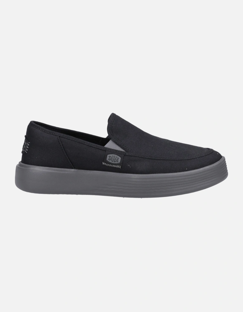 HEYDUDE Sunapee Canvas 100% Cotton Men's Black/Charcoal Loafers