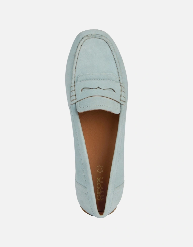 D Kosmopolis Suede Women's Light Blue Moccasins Shoes