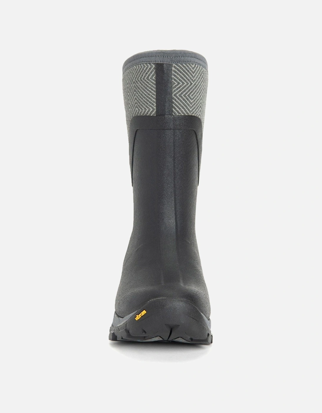 Muck Boots model Arctic Ice Mid Wellingtons Female in Black/Grey Geometric