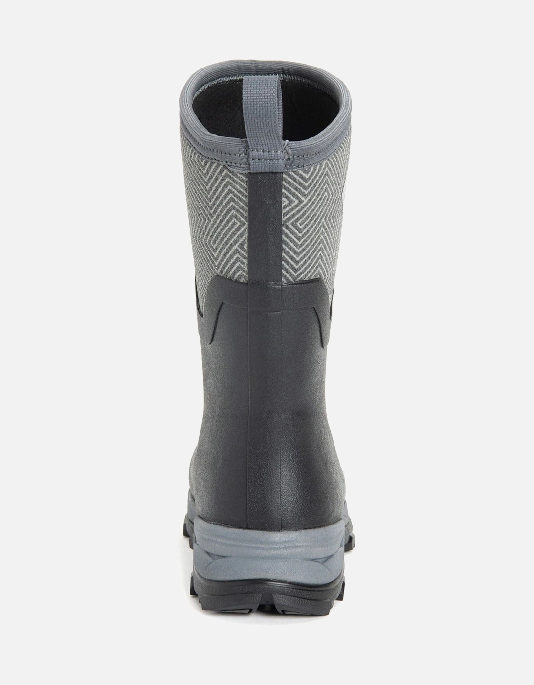 Muck Boots model Arctic Ice Mid Wellingtons Female in Black/Grey Geometric