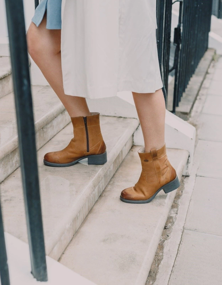 Saskia Leather Women's Tan Boots