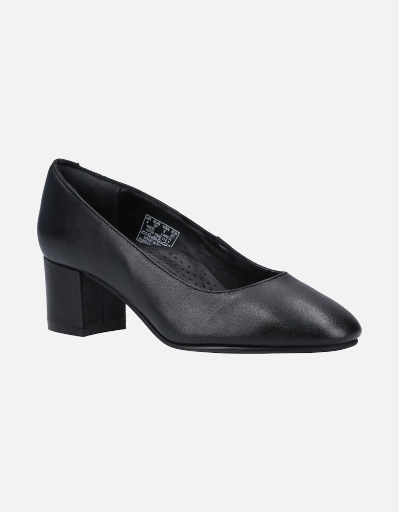 Anna Wide Leather Women's Black Heels