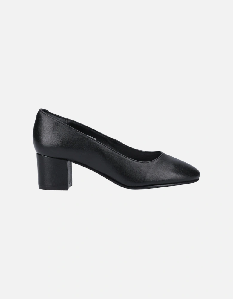 Anna Wide Leather Women's Black Heels