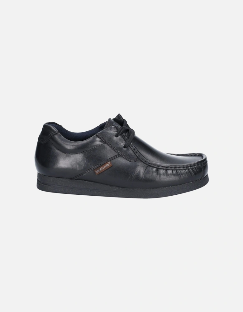 London Event Leather Men's Black Lace-Up Shoes