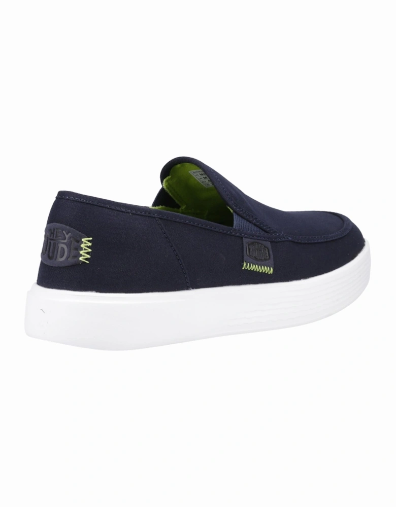 HEYDUDE model Sunapee Canvas Shoe Male in Navy/White