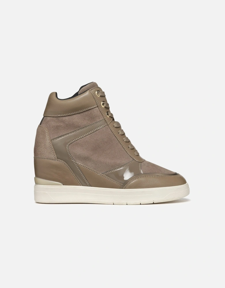 D Maurica Leather Women's Dark Taupe Trainers