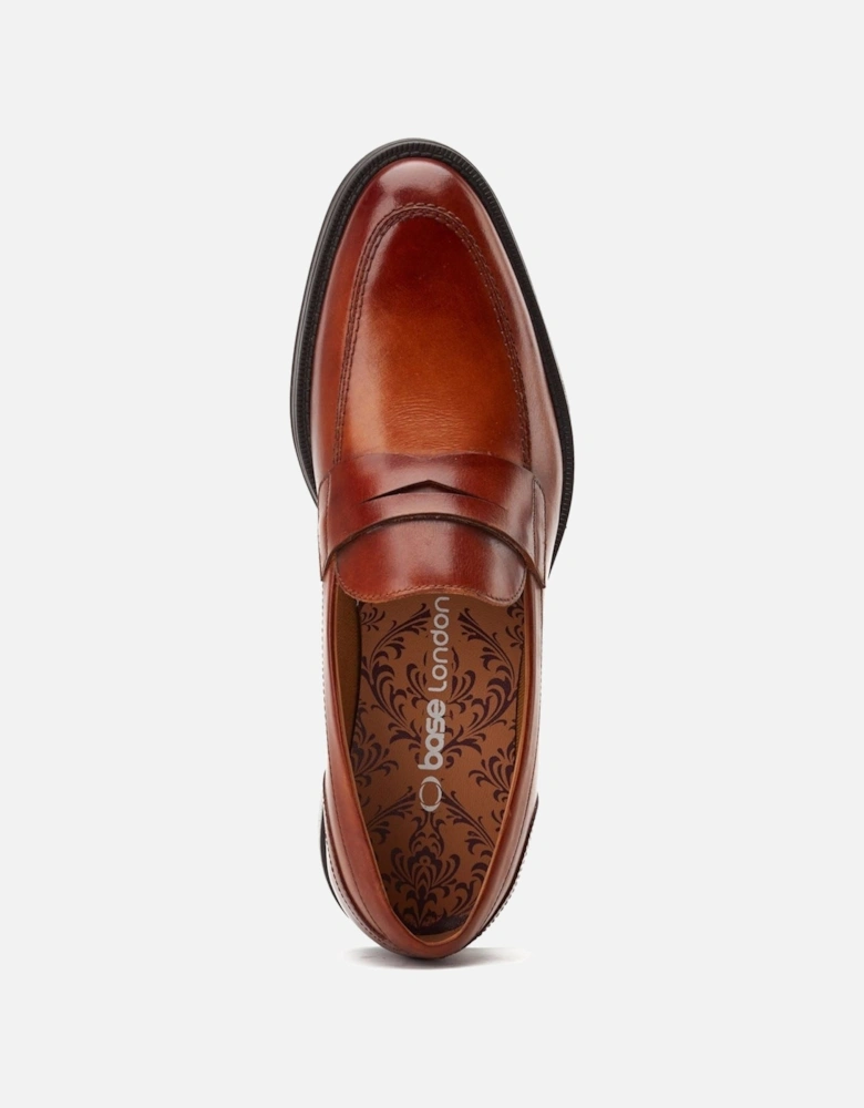 London Kennedy Leather Men's Burnt Tan Slip-On Shoes