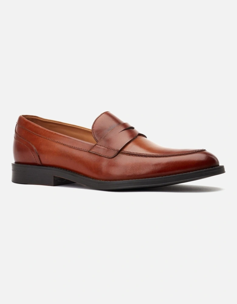 London Kennedy Leather Men's Burnt Tan Slip-On Shoes